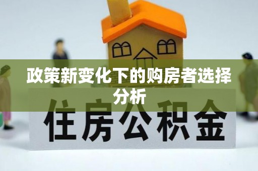 西乡政策新变化下的购房者选择分析