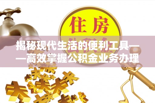 西乡揭秘现代生活的便利工具——高效掌握公积金业务办理流程的关键步骤